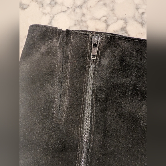 Vintage La CANADIENNE 🇨🇦 Black Waterproof Suede Knee High Stacked Heel Boots - Picture 3 of 9